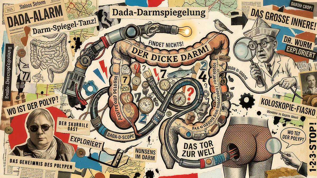 Darmspiegelung Bottrop. Prompt-Design KI-Fotocollage: Udo Schucker